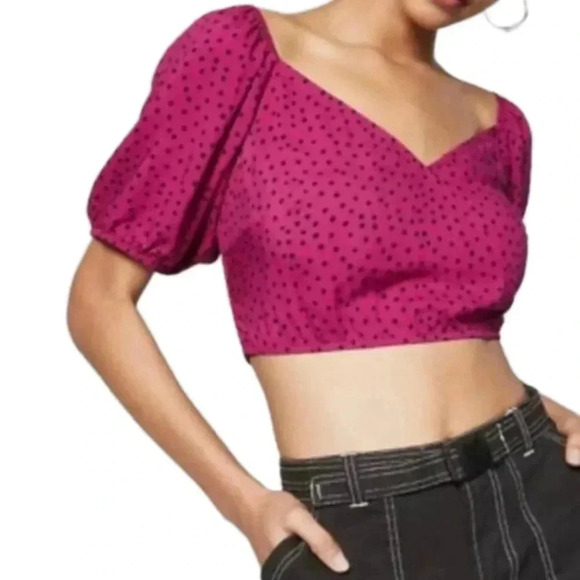 FREE 🆕Purple Printed  Crop Top - Picture 3 of 12